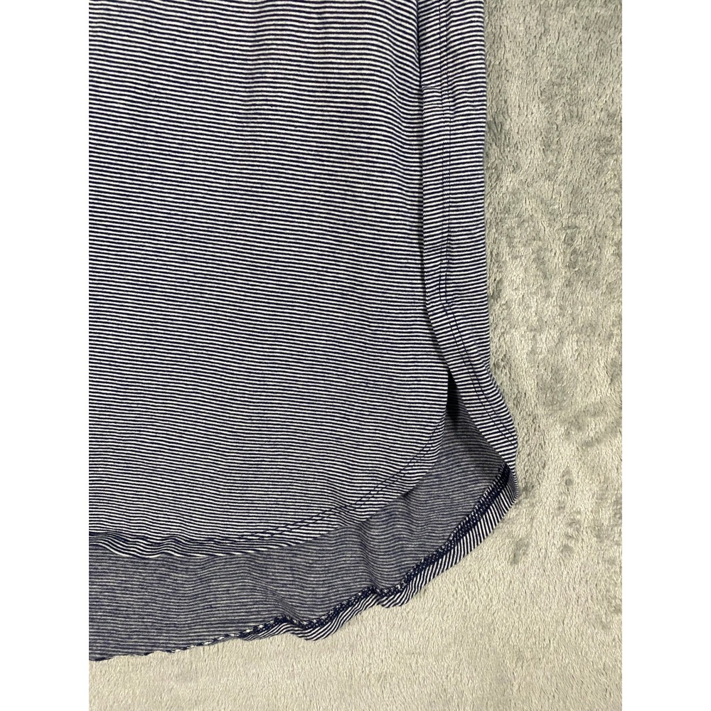 Soft Surroundings T-Shirt Sz XL Blue Stripe Pima Cotton Spandex Nautical Coastal - Picture 3 of 8